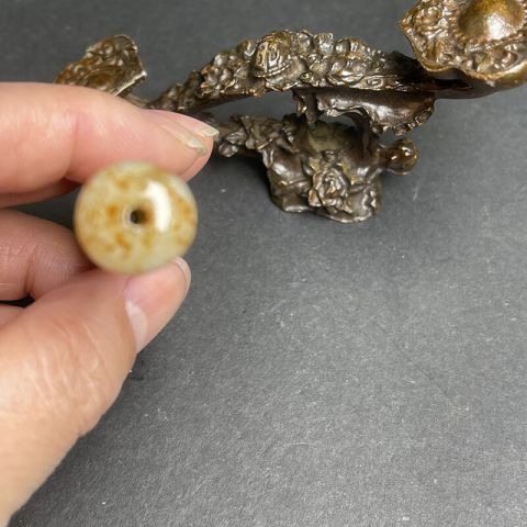 附鉴定证书 旧藏古玉 和田玉烟嘴 gm329