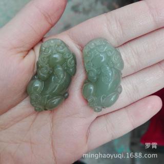 大量批发新疆和田玉貔貅挂件 青海料昆仑玉貔貅吊坠